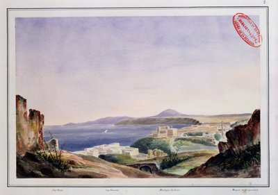 Oran kilátása a régi Kasbah felől, 1830 körül (wc papíron) alkotó: French School