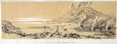 Pointe a Pitre (Pointe-a-Pitre) kilátása a február 8-i földrengés után alkotó: French School