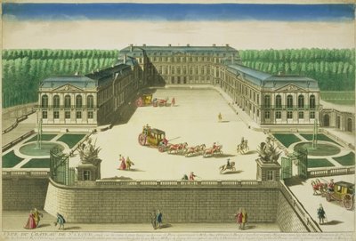 A St. Cloud kastély látképe, Antoine Aveline (1691-1743) metszetében alkotó: French School