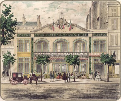 Kilátás a Grand Cafe du XIXeme Siecle-re, Párizs, 1857 alkotó: French School