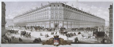 Kilátás a Magasins du Louvre áruházra, Párizs, 1866 alkotó: French School