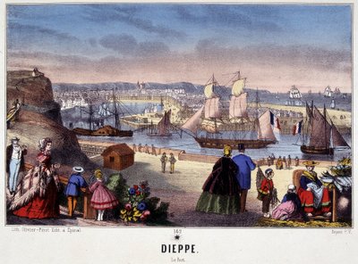 Dieppe kikötőjének képe, Epinal képe, n.d. 19. század alkotó: French School