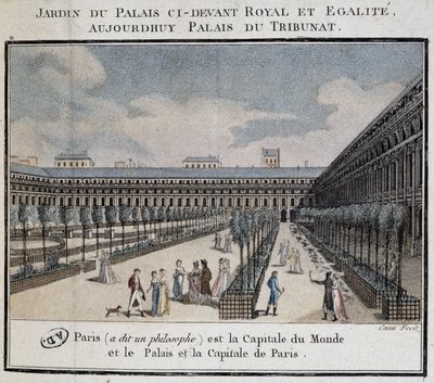Kilátás a királyi palotára (Palais du Tribunat) kerttel és sétálókkal alkotó: French School