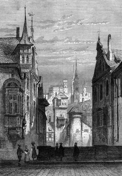 Kilátás a németországi Nürnberg városára alkotó: French School