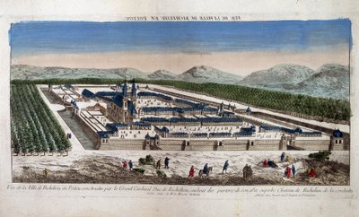 Kilátás Richelieu városára Poitouban - Optikai alkotó: French School