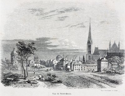 Kilátás Saint Denis városára, 19. század eleje. alkotó: French School