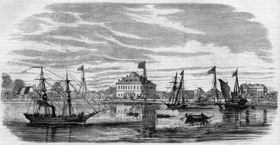 Kilátás a város Shan Hai (Sanghaj-hai, Shanghai), Kína alkotó: French School
