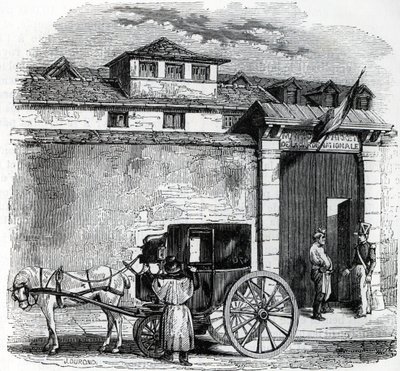 Kilátás a párizsi Hotel des Beans néven ismert Nemzeti Gárda régi letartóztatására (a párizsi National Gard börtöne) alkotó: French School