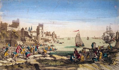 Le Havre város kikötőjének és hajógyárainak látképe (Szajna tengeri). alkotó: French School