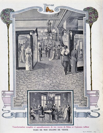 Kilátás az „Au Louvre” üzlet vásáraira alkotó: French School