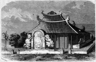 Georges Pierre Pigneau de Behaine (1741-1799), adrani püspök sírjának képe. Saigon, Cochin, Kína alkotó: French School