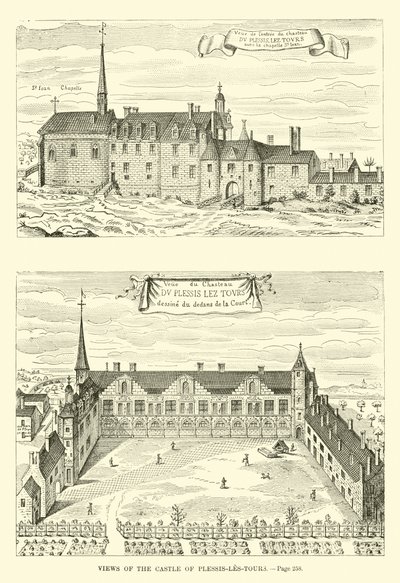 Kilátás a Plessis-les-Tours-kastélyra alkotó: French School