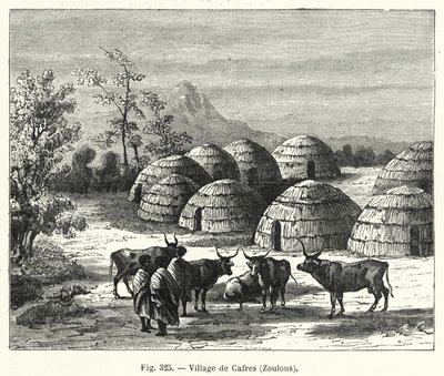 Cafres faluja, Zulus (metszet) alkotó: French School