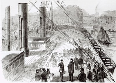 Napóleon herceg látogatása a Great Eastern Southamptonban 1859. október 18-án, illusztráció a Le Monde Illustre-ből, 1859. november 5. alkotó: French School