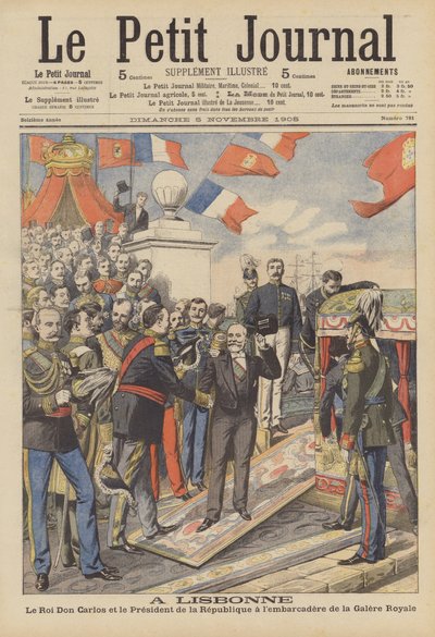 A francia elnök lisszaboni látogatása (színes lithó) alkotó: French School
