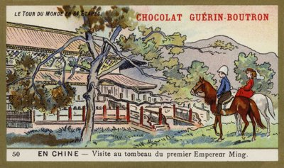 Látogatás az első Ming császár sírjához, Kínában (chromolitho) alkotó: French School