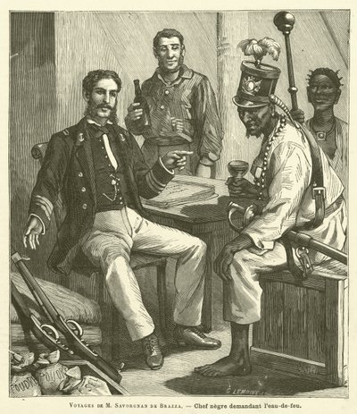 M Savorgnan De Brazza utazásai (metszet) alkotó: French School
