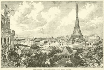 Az egyetemes kiállítás átfogó képe, a Trocadero palotából (metszet) alkotó: French School