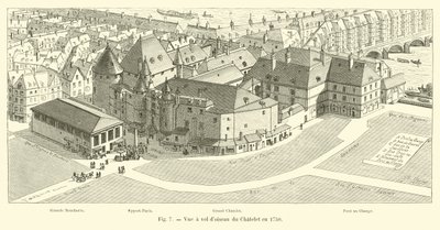 Chatelet madártávlati képe 1750-ben alkotó: French School