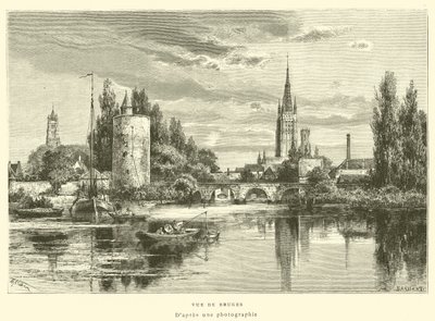 Brugge látképe (metszet) alkotó: French School