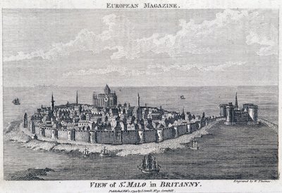 St Malo kilátása – Thomas metszete alkotó: French School