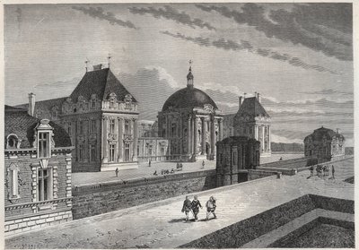 Kilátás a Chateau Royal de Monceaux-ra – metszet a „” Franciaország története az unokáimnak mesélt” című könyvből” – Francois Guizot - 1872-1876 alkotó: French School