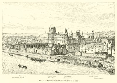 Kilátás a Louvre-ra és a Hotel de Bourbonra 1576-ban alkotó: French School