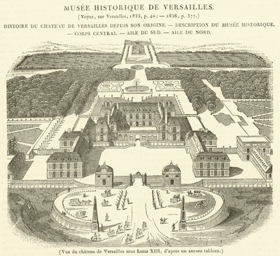 Kilátás a Versailles-i palotára XIII. Lajos alatt (metszet) alkotó: French School