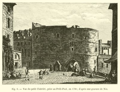 Petit Chatelet képe, Petit-Pontban, 1780-ban; Nee metszetéből alkotó: French School