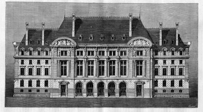 A párizsi Sorbonne új épületeinek külső képe (főhomlokzat), Henri-Paul (Henri Paul) Nenot (1853-1934) alkotó: French School