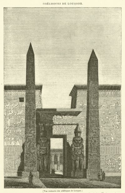 Luxor obeliszkeinek restaurált képe (metszet) alkotó: French School