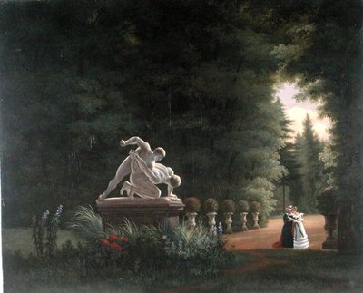 Séta a párizsi Folie-Beaujonban, 1830 körül (olaj, vászon) alkotó: French School
