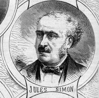 1870-es háború – Nemzetvédelmi kormány: Jules Simon (Francois Jules Suisse, itt) (1814-1896), az 1870-es ideiglenes kormány tagjának portréja. Metszet a „” Le Monde Illustré” 706. számában, október 22. alkotó: French School