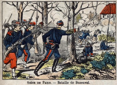1870-es háború Franciaország és Poroszország között: Buzenvali csata a párizsi régióban, 1871.01.19. alkotó: French School