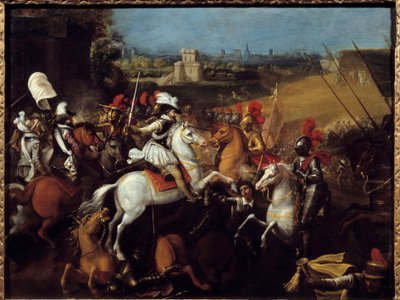 Vallásháború: IV. Henrik király (1533-1610) az arques-i csatában szeptember 21-én alkotó: French School