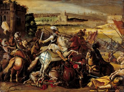 Vallásháború: IV. Henrik az arques-i csatában (szeptember 21 alkotó: French School
