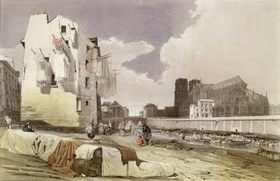 Mosók a Lavoiroknál a Quai Montebellóban, 1840 körül alkotó: French School