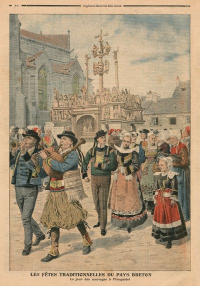Az esküvő napja Plougastelben, Bretagne-ban, illusztráció a Le Petit Journalból, Illustre melléklet, 1907. január 27. alkotó: French School