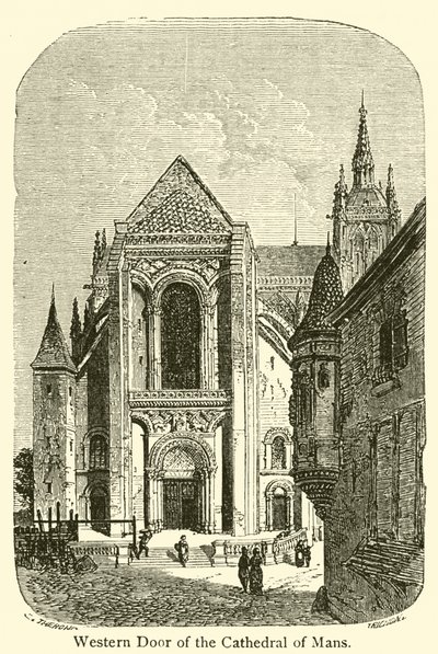 Mans-székesegyház nyugati ajtaja (metszet) alkotó: French School