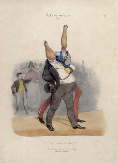 Milyen vicces fejek!, Louis-Philippe dOrleans (1773-1850) és Charles X (1757-1836) karikatúrája 1830 körül alkotó: French School