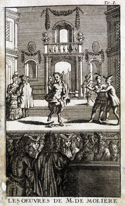 Vadállatok és szereplők a színpadon közönséggel – a „M. de Molière műveiben” alkotó: French School