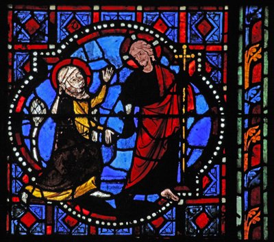 W02 ablak, amely egy feltámadási jelenetet ábrázol: Noli Me Tangere alkotó: French School