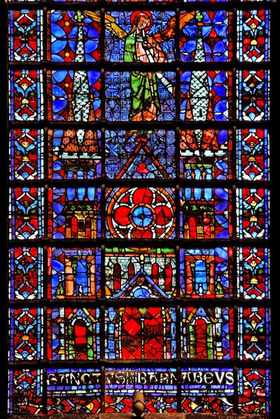 W107 ablak, amely Therouanne katedrálisát ábrázolja alkotó: French School