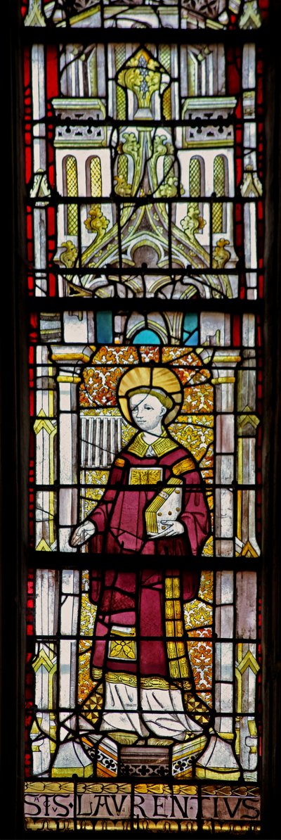 W12 ablak, amely Szent Lőrincot ábrázolja alkotó: French School