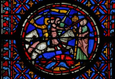 Window w12 a Nép kapitulál – felajánlják a város kulcsait III. Judit 9-17 alkotó: French School