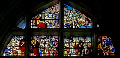 Ószövetségi jeleneteket ábrázoló w130 ablak alkotó: French School