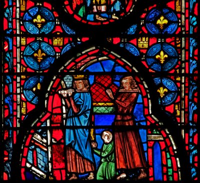 Window w15 St Louis – és Robert dArtois elviszi az ereklyéket Sensbe alkotó: French School
