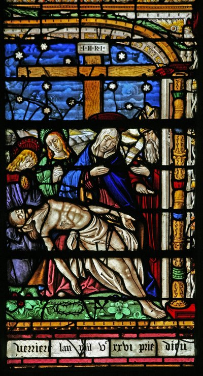 Fenster w19, die Pietà darstellend von French School