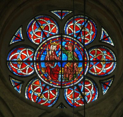 A Szűz koronázását ábrázoló w216 ablak alkotó: French School