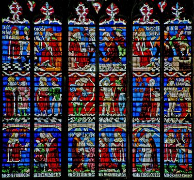 Ablak w233, amely a Szent Sebastian ablakot ábrázolja alkotó: French School